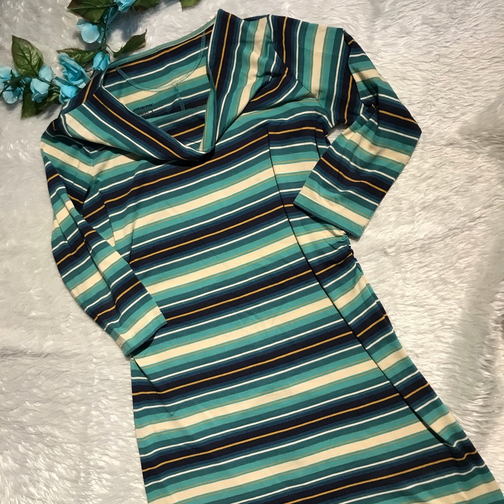 Patagonia Green Striped Dress